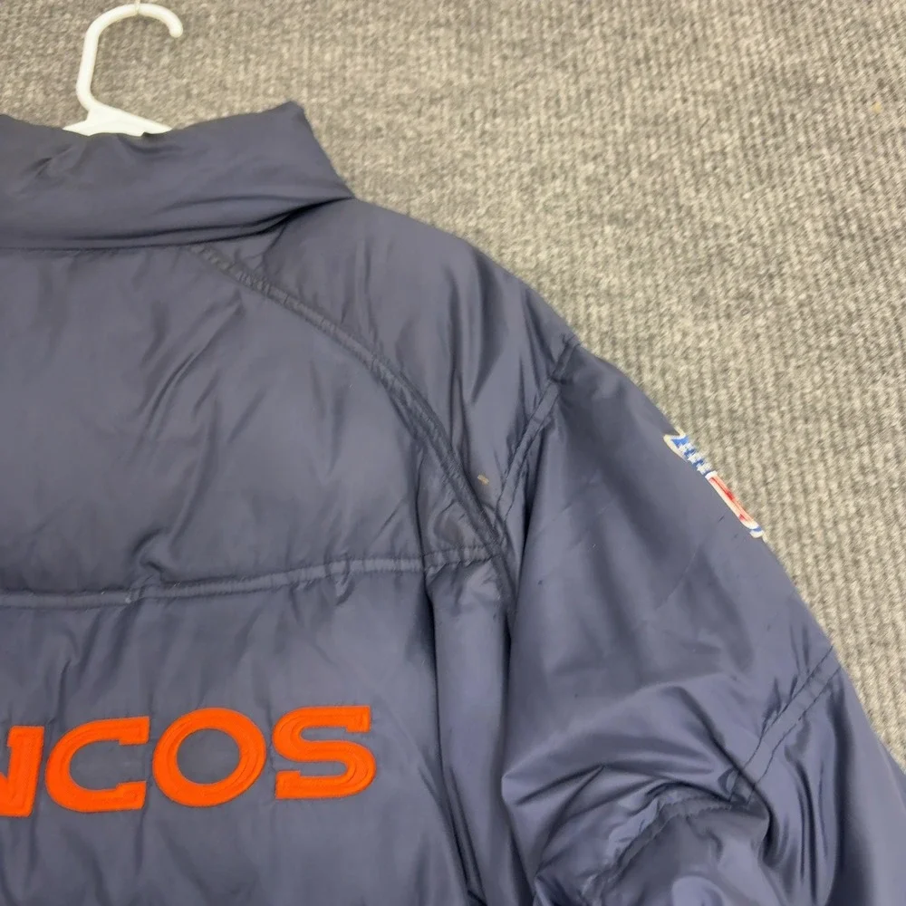 Denver Broncos Reebok Puffer Jacket Mens XL‎ Navy Down On Field Team Apparel